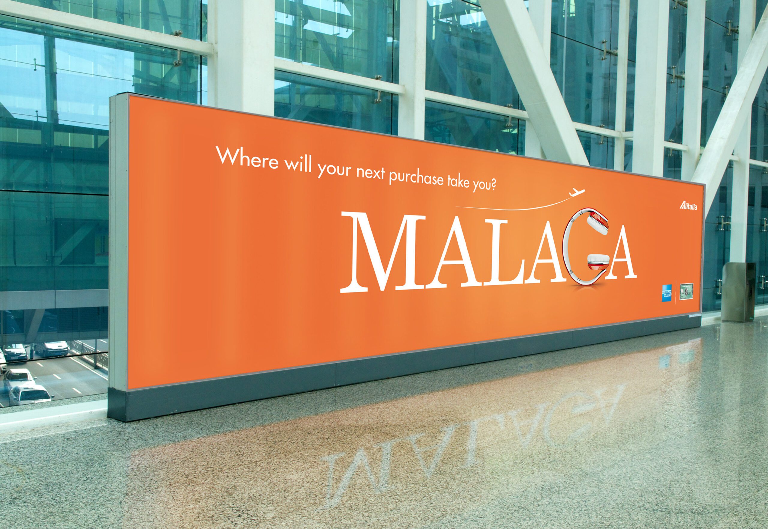 Amex Alitalia Malaga OOH placement