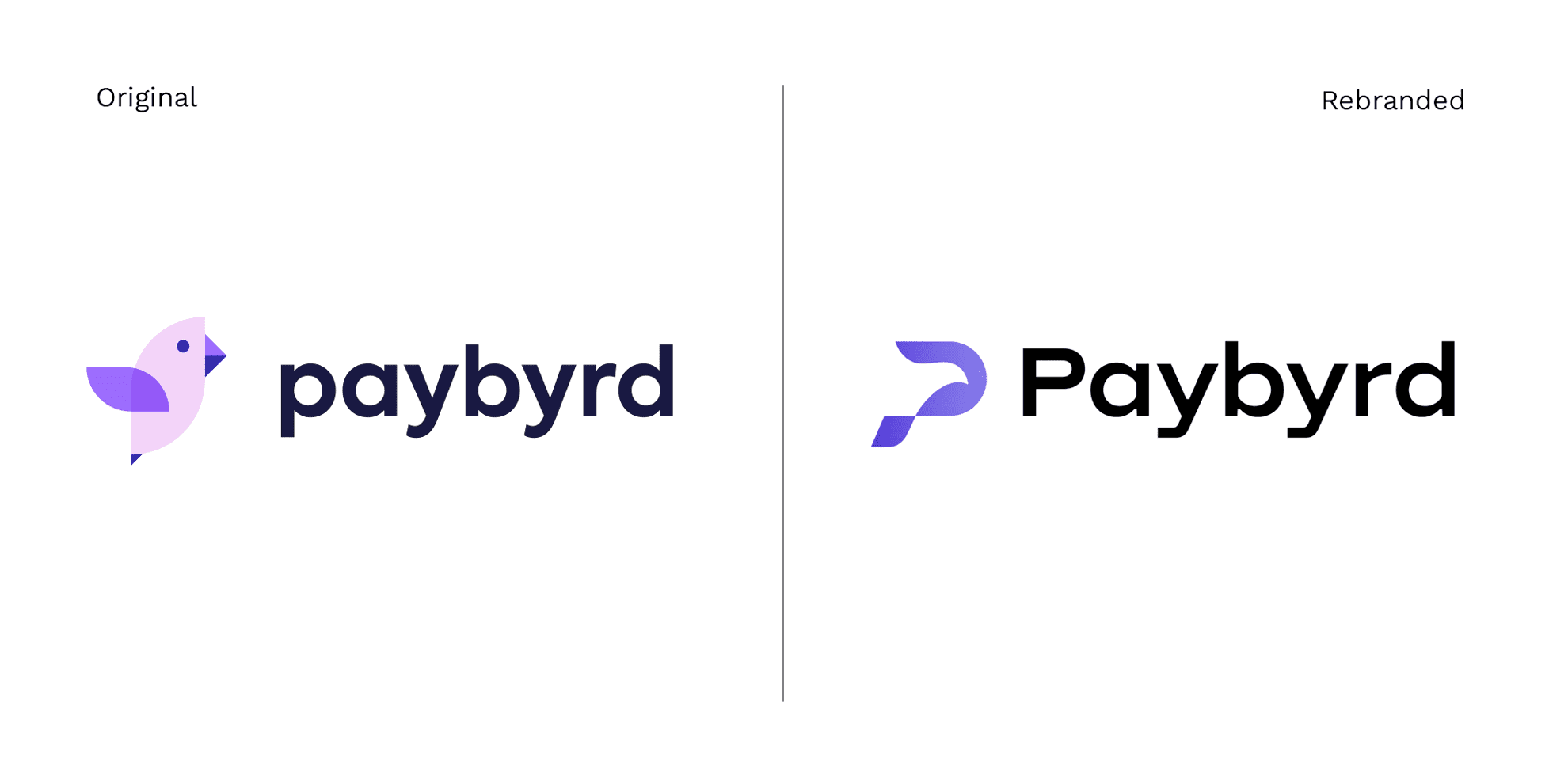 Paybyrd logo before and after